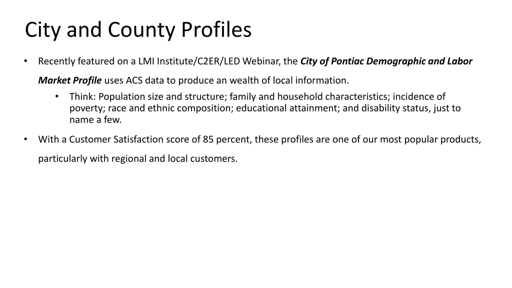 city and county profiles