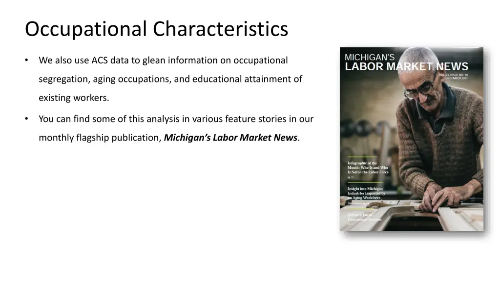 occupational characteristics
