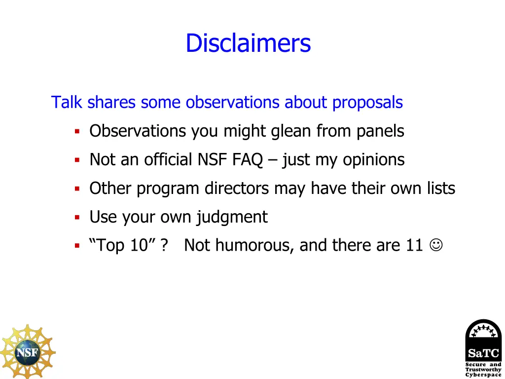 disclaimers