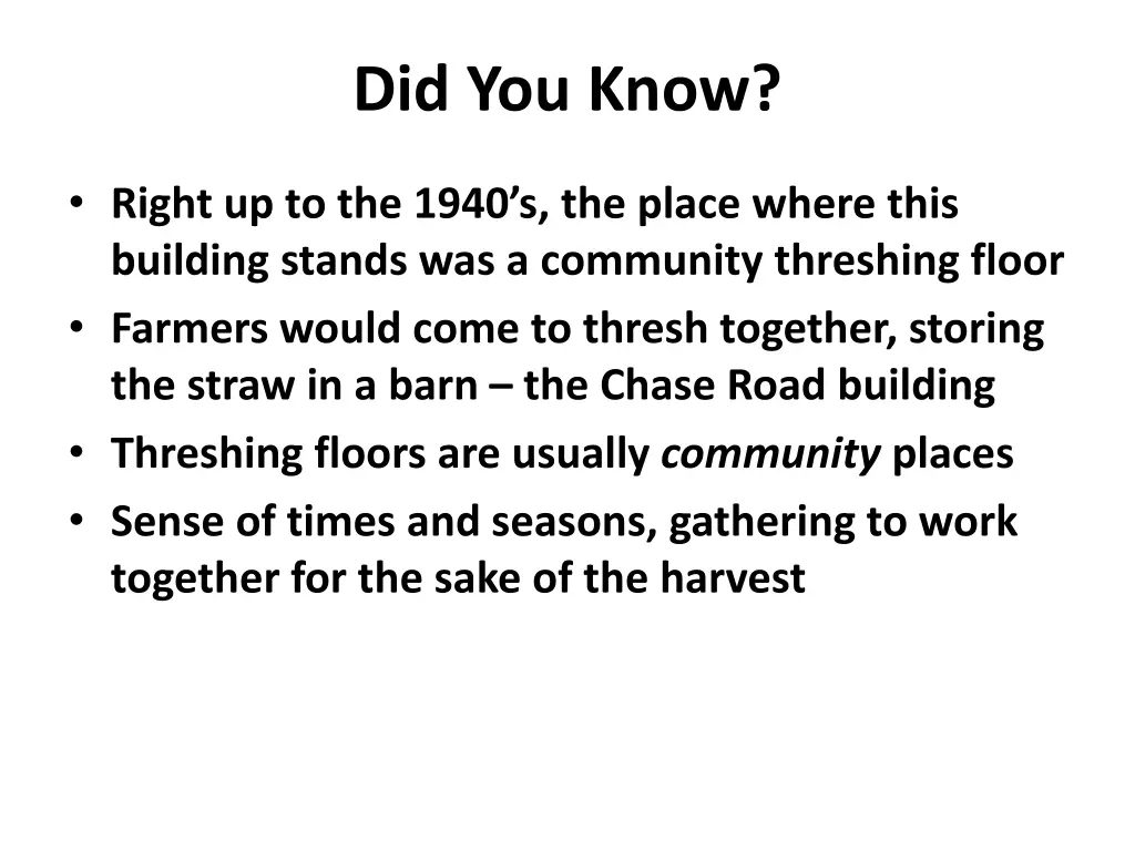did you know