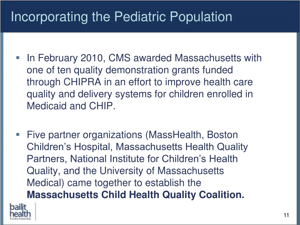 incorporating the pediatric population