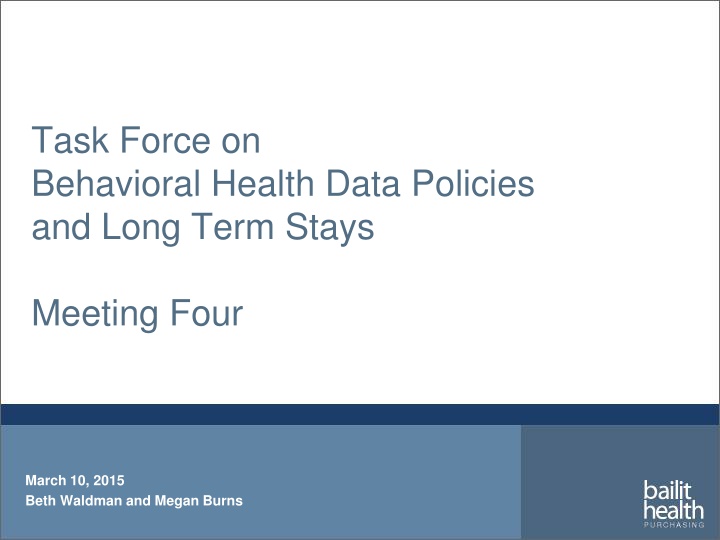 task force on behavioral health data policies