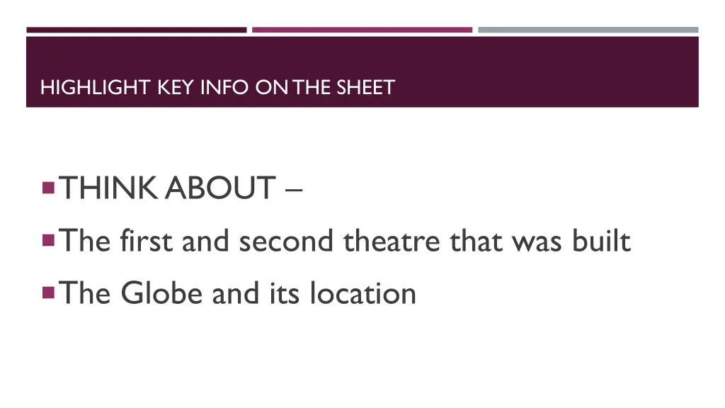 highlight key info on the sheet