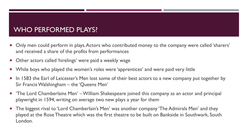 who performed plays 1