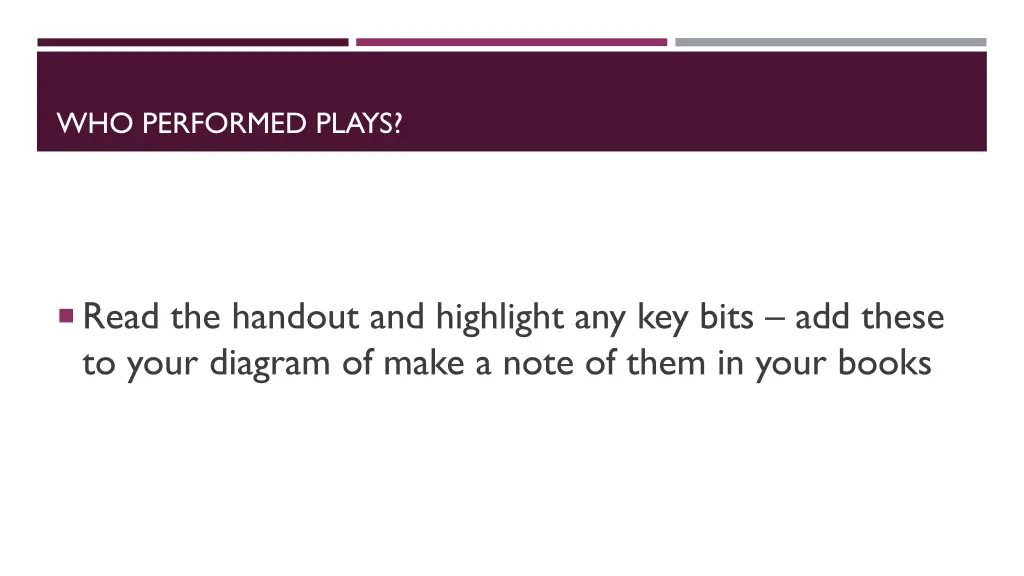 who performed plays