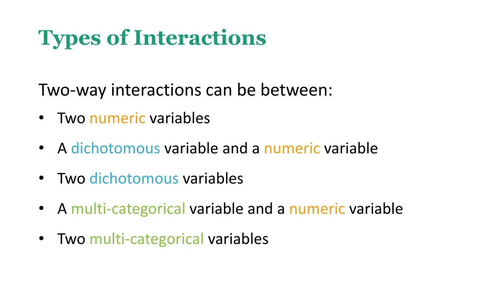 types of interactions