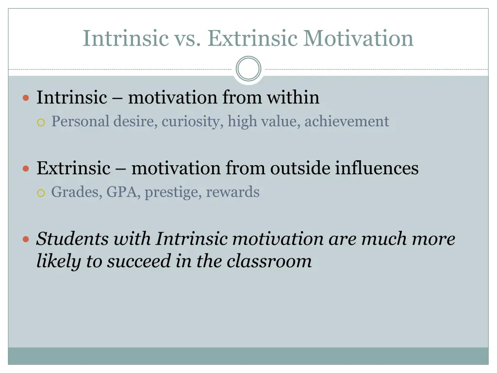 intrinsic vs extrinsic motivation