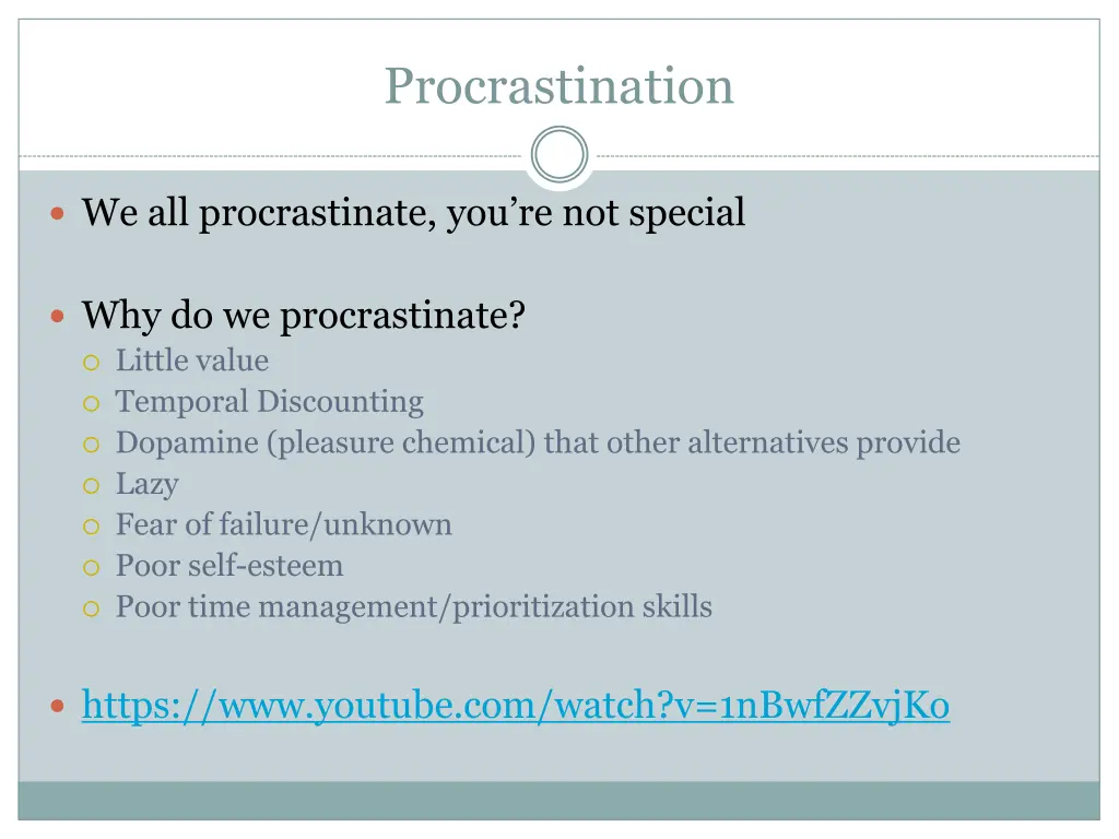procrastination