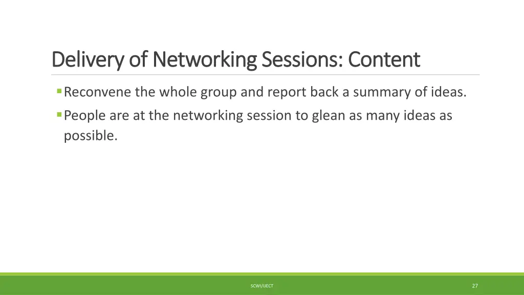 delivery of networking sessions content delivery