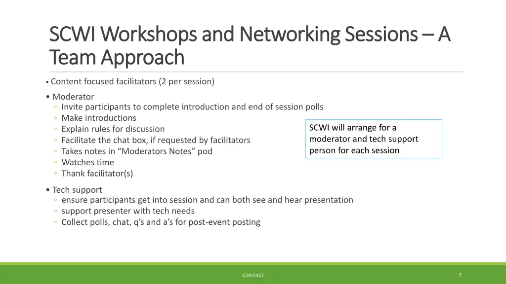 scwi workshops and networking sessions scwi