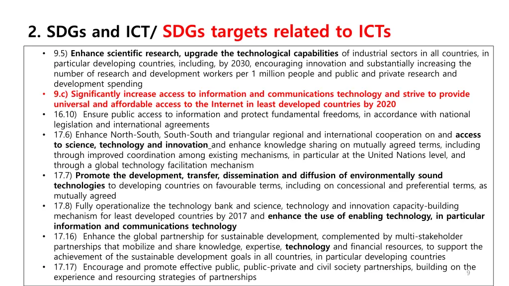 2 sdgs and ict sdgs targets related to icts