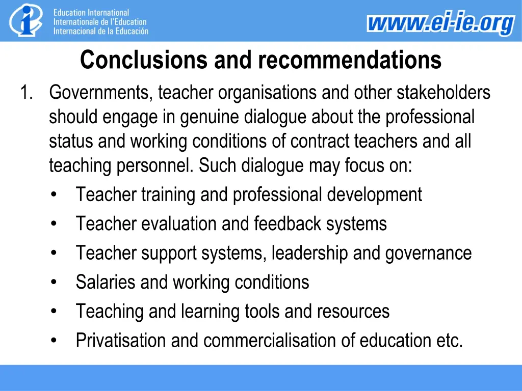 conclusions and recommendations 1 governments