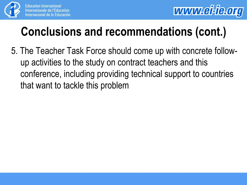 conclusions and recommendations cont 1