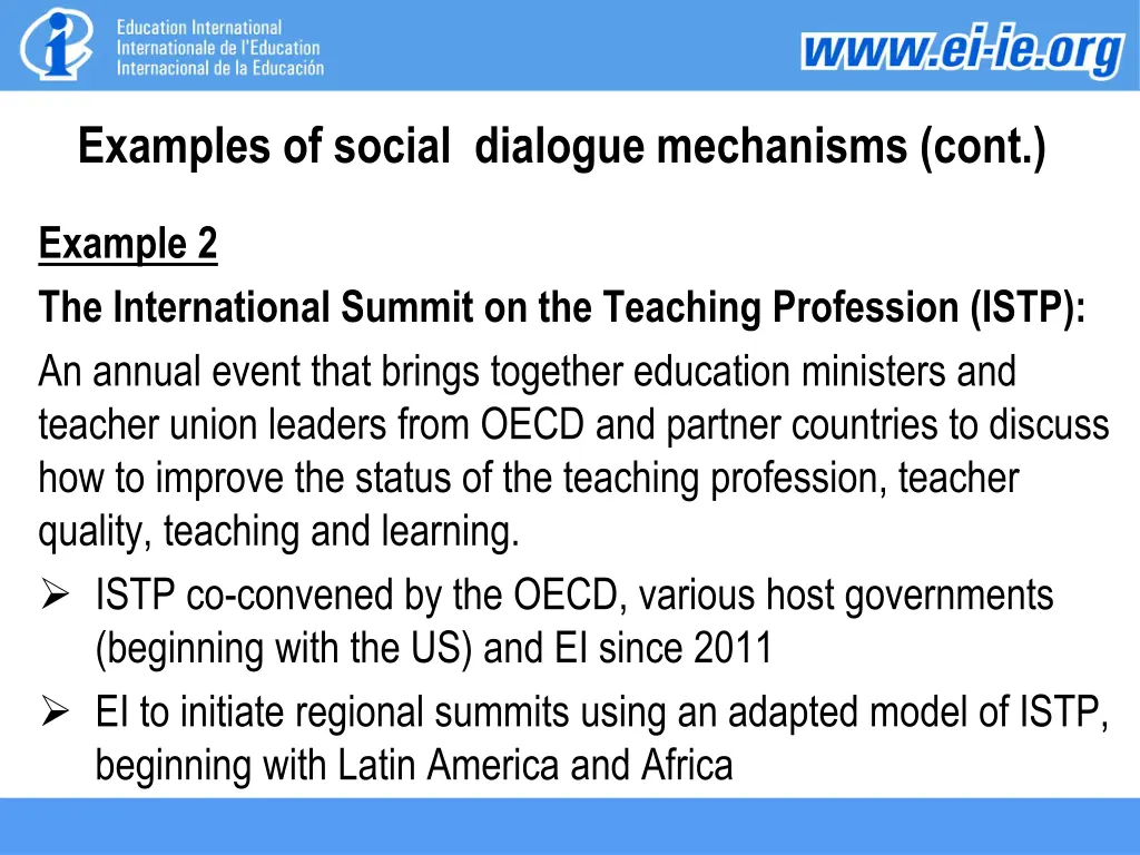 examples of social dialogue mechanisms cont