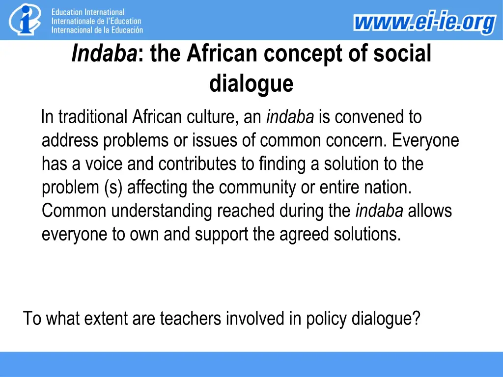 indaba the african concept of social dialogue