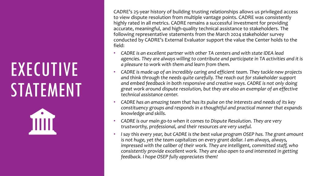cadre s 25 year history of building trusting