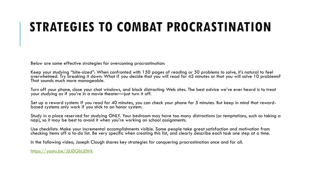 strategies to combat procrastination