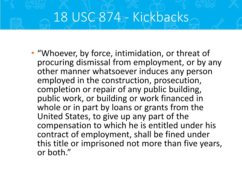 18 usc 874 kickbacks