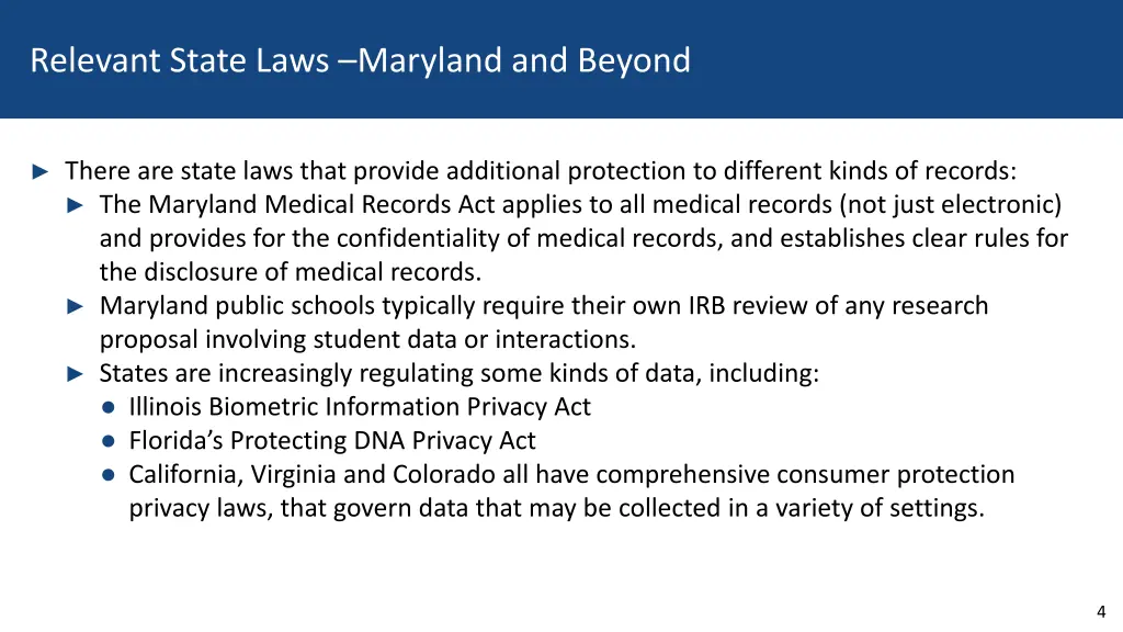 relevant state laws maryland and beyond