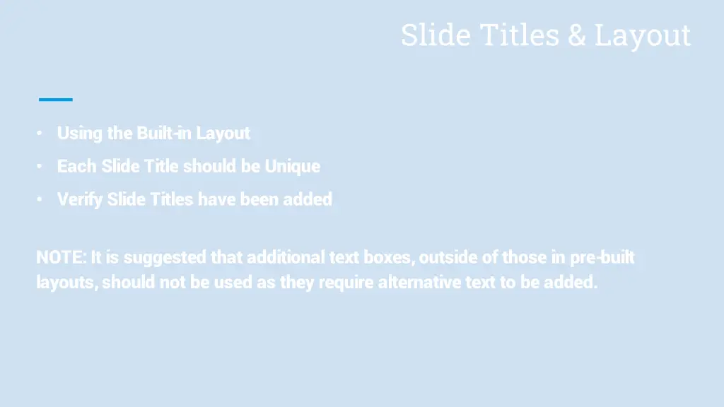 slide titles layout