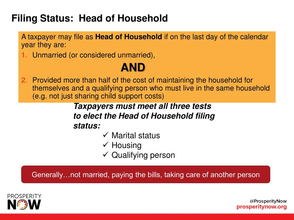 filing status head of household
