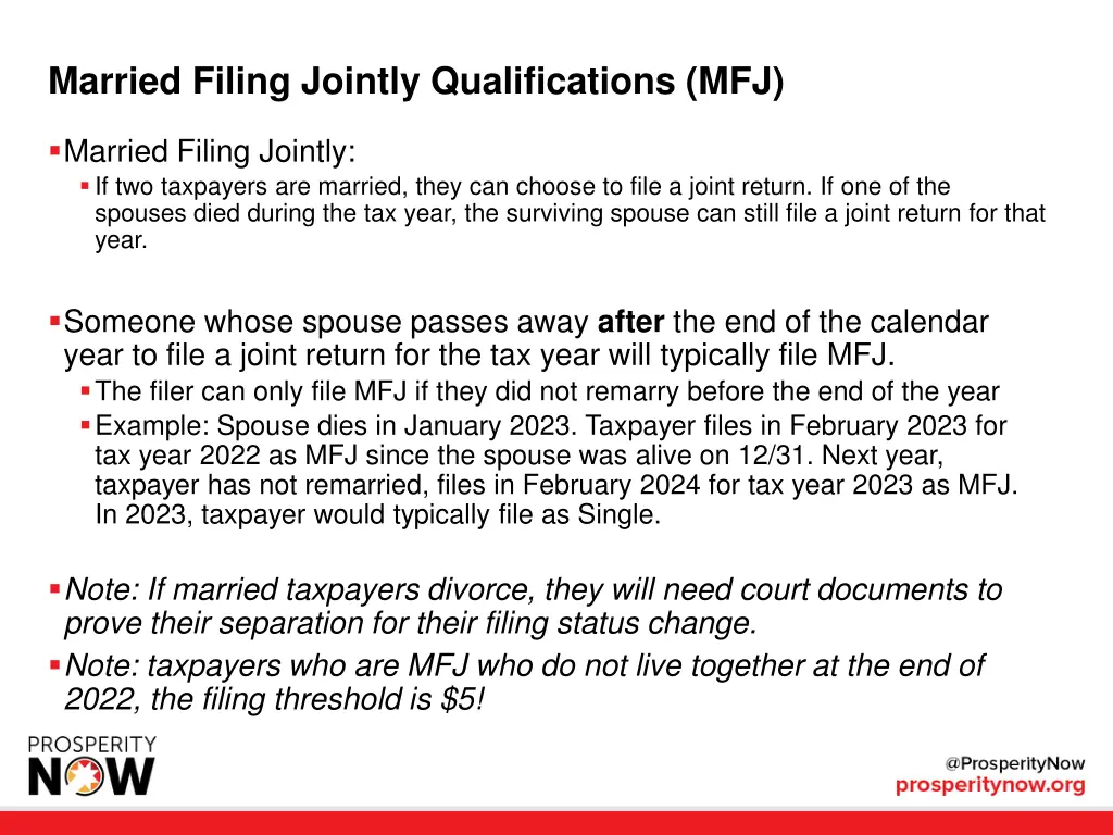 married filing jointly qualifications mfj