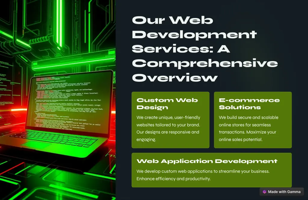 our web development services a comprehensive