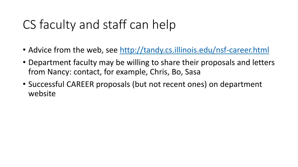 cs faculty and staff can help