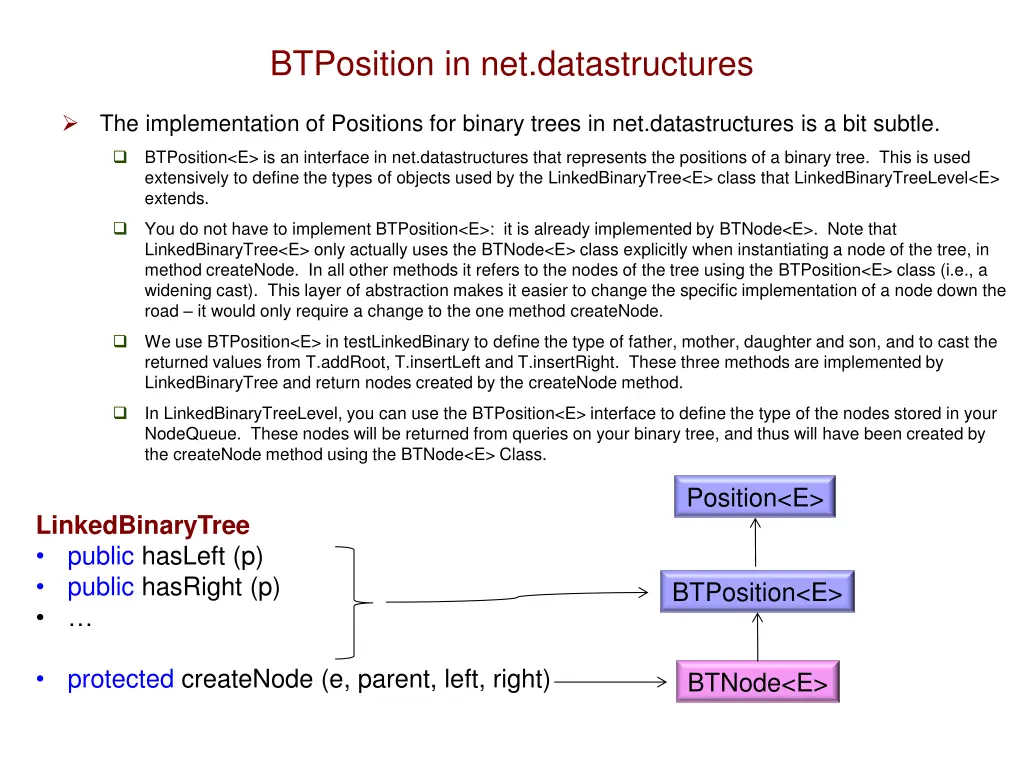 btposition in net datastructures