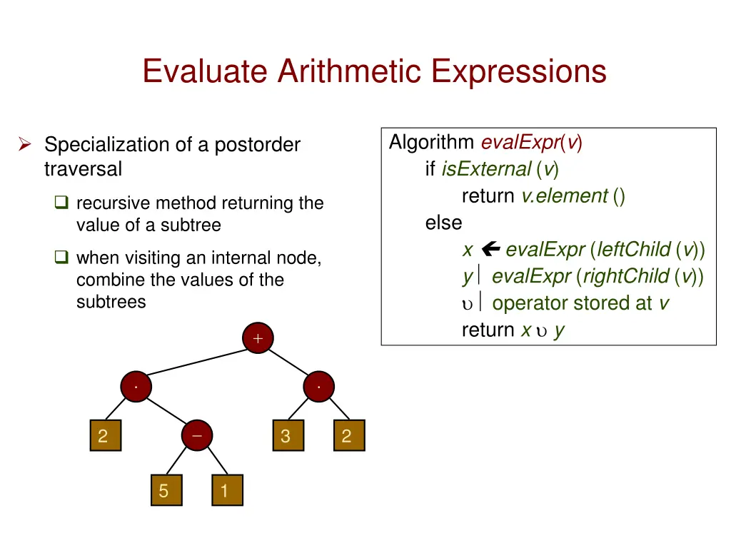 evaluate arithmetic expressions