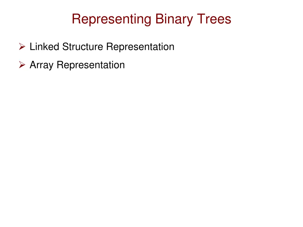 representing binary trees