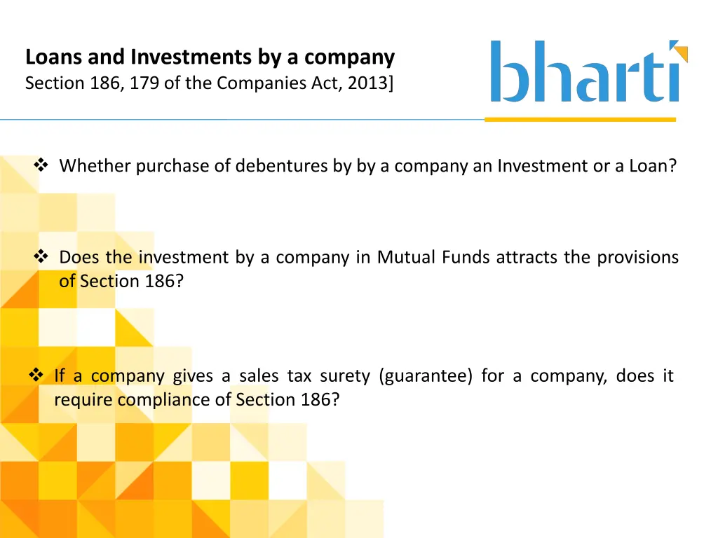 loans and investments by a company section 2