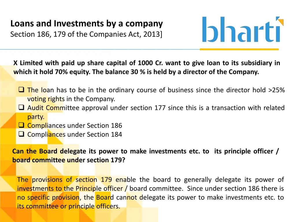 loans and investments by a company section 3