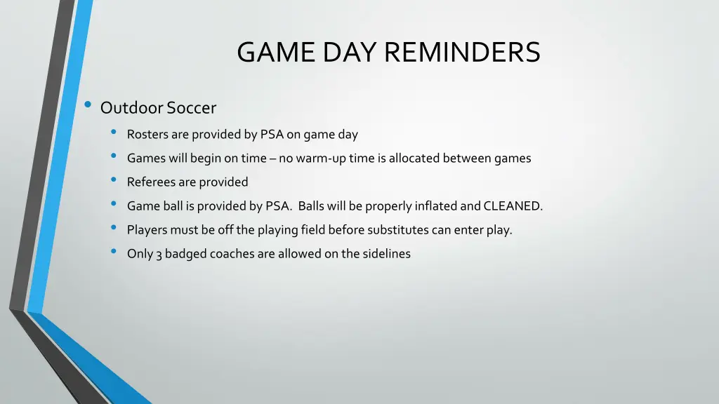 game day reminders