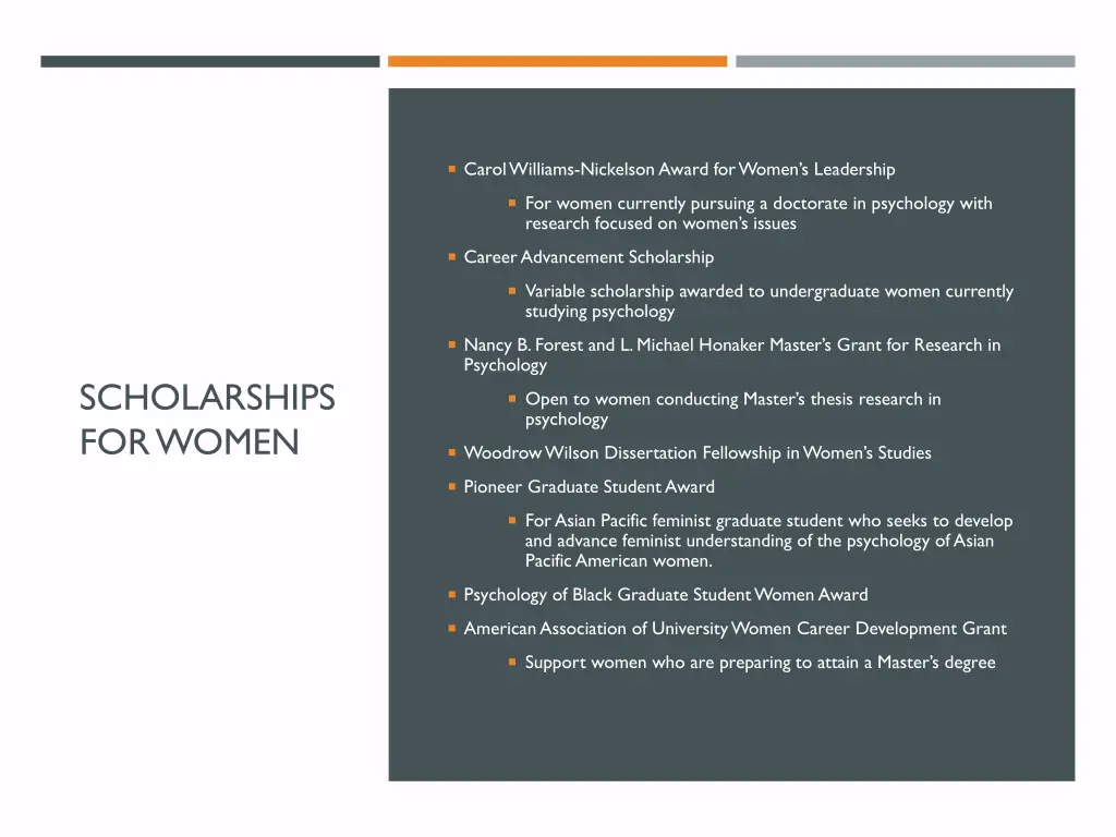 carol williams nickelson award for women