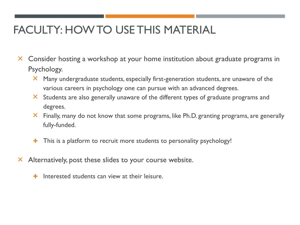 faculty how to use this material