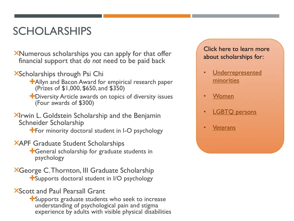 scholarships