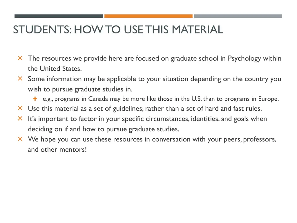 students how to use this material