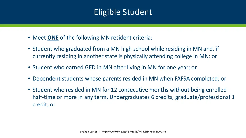 eligible student