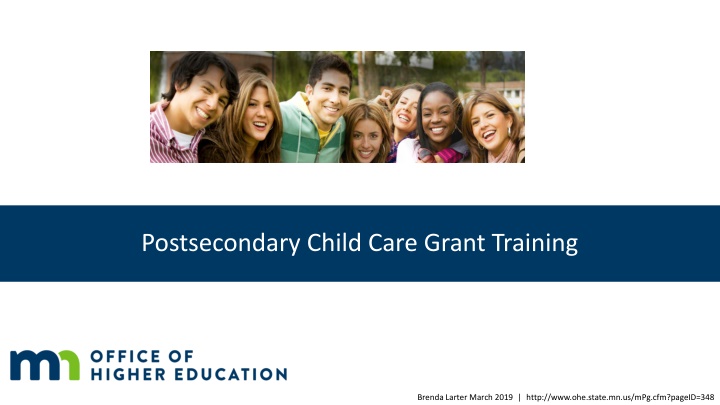 postsecondary child care grant training