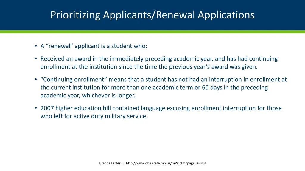 prioritizing applicants renewal applications 1