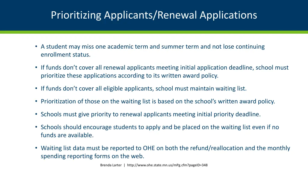 prioritizing applicants renewal applications 2
