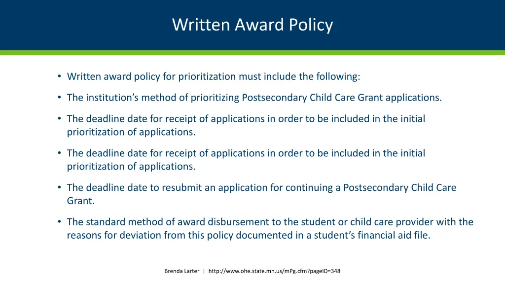 written award policy 1