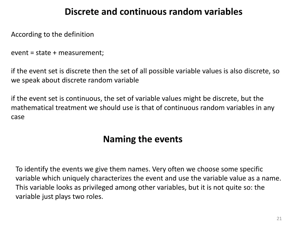 discrete and continuous random variables