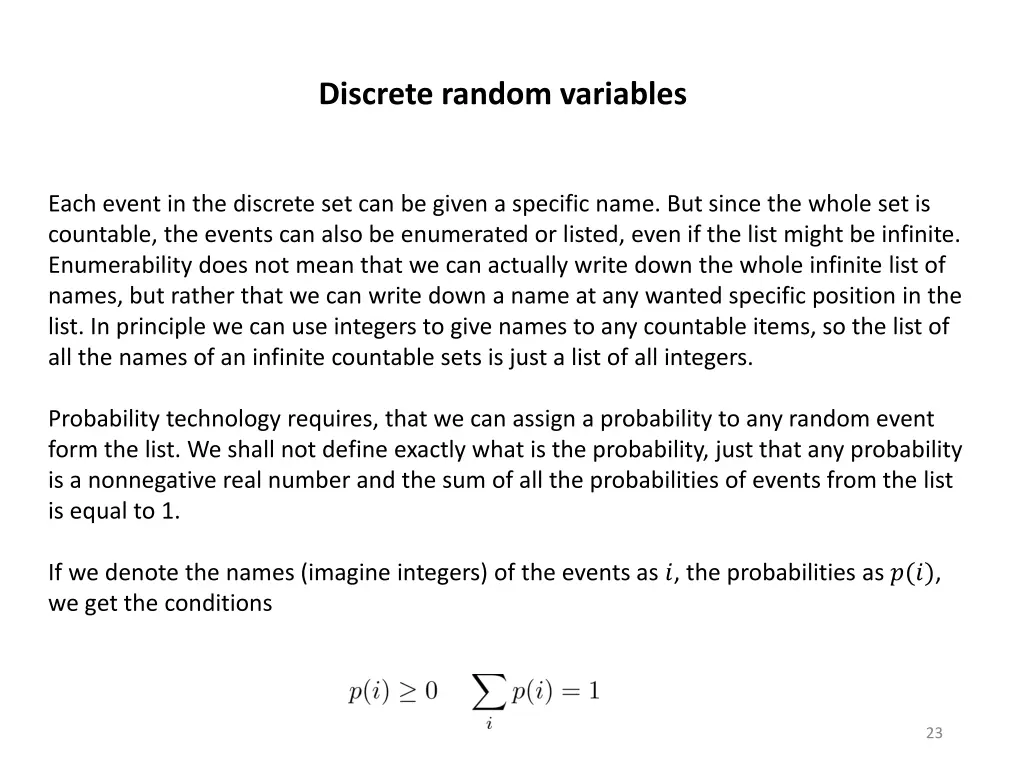 discrete random variables
