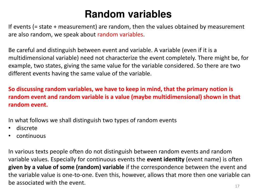 random variables