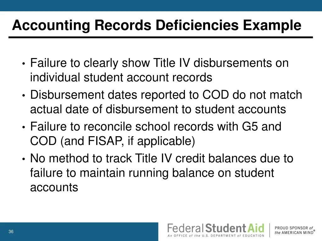accounting records deficiencies example