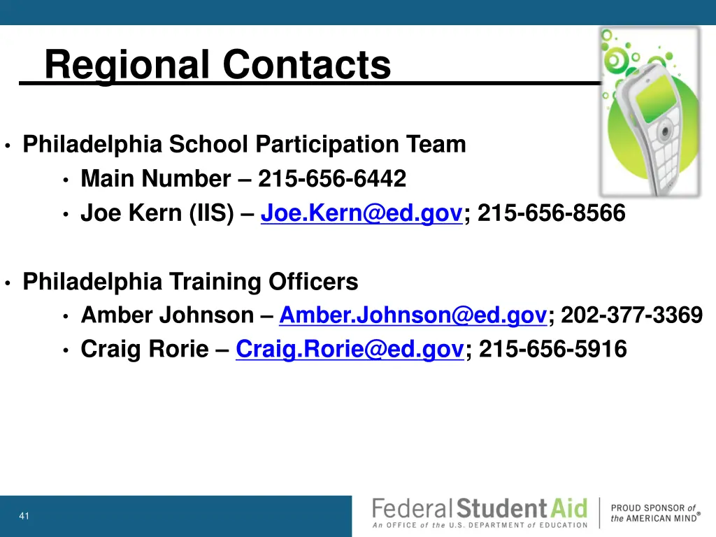 regional contacts