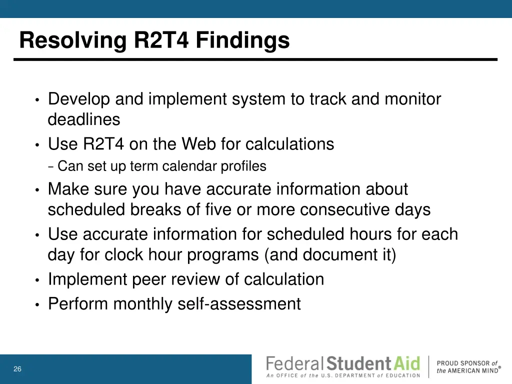 resolving r2t4 findings