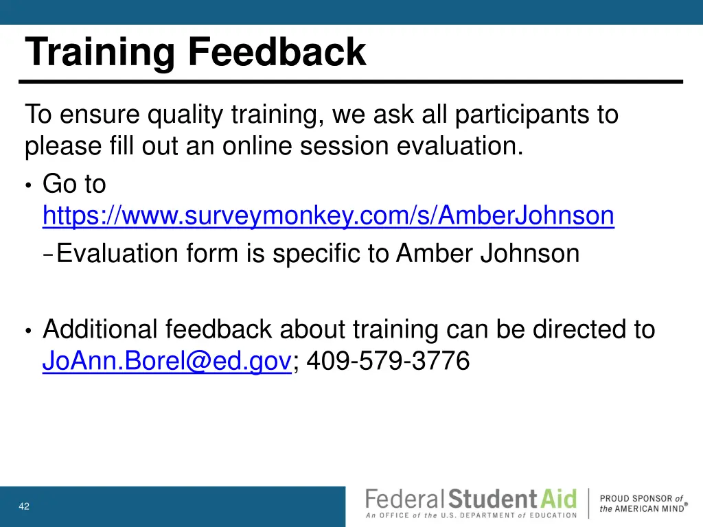 training feedback
